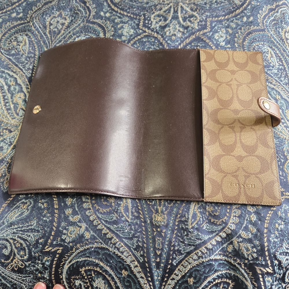 Coach Tan Signature Pattern Notebook Cover - Picture 3 of 3